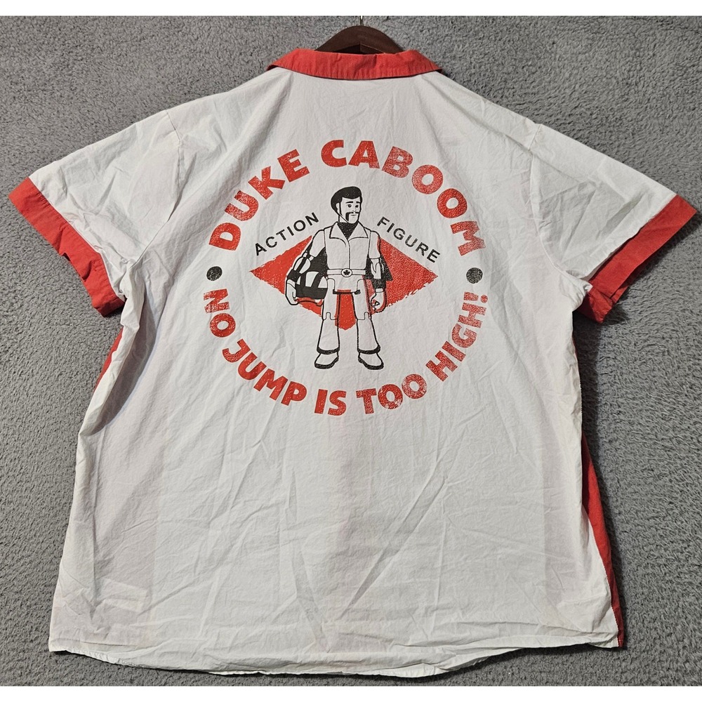 Disney Pixar Toy Story 4 Duke Caboom Adult XL Button Up Shirt Hollywood‎ Studio
